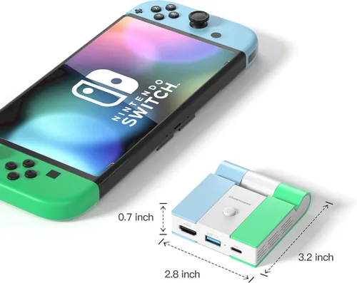 Vista 5 de Versión actualizada 2021 Base de carga para Nintendo Switch estación de carga portátil Runpower estación de carga plegable para TV con 4K HDMI USB