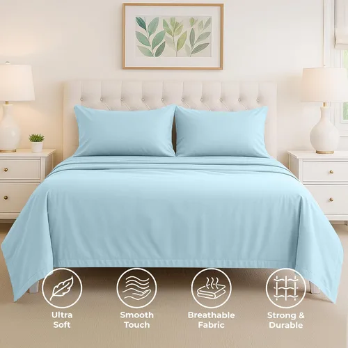 Vista 20 de Pure Bedding Juego de Sábanas Twin - Sábanas de Cama de Microfibra Ultra-Suave 1800 - Doble Cepillado - Bolsillos Profundos - Ajuste Fácil - Extra