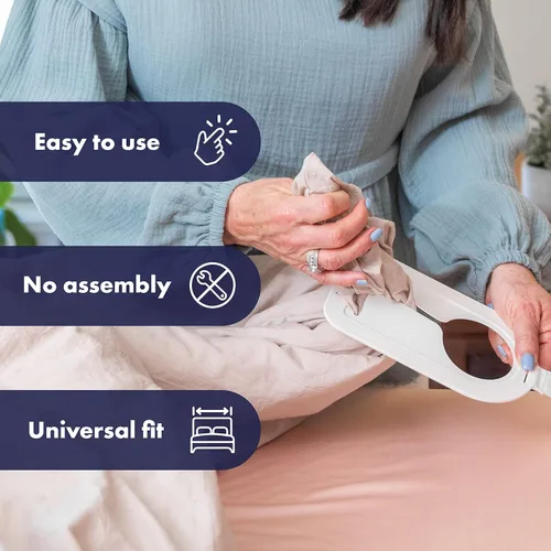 Vista 2 de Mind Reader Duv-aid - Sistema de cambio de funda de edredón, ahorra tiempo, evita resbalones, fácil de usar, dormitorio, plástico, 2 piezas