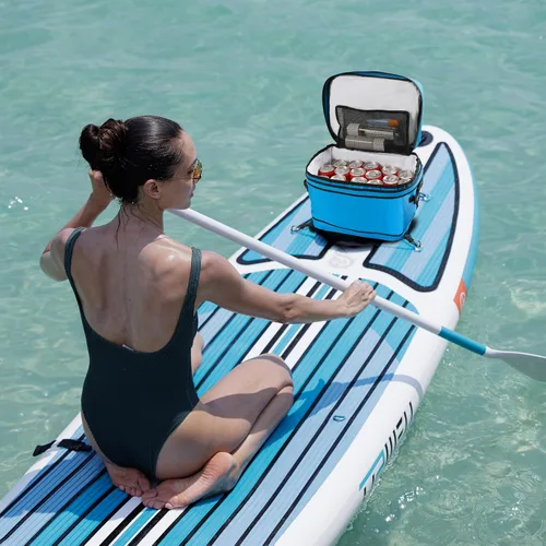 Vista 7 de UPWELL Accesorios para tablas de remo – Bolsa impermeable de SUP Cooler Deck Bag, PVC Dry Bag, 30 latas Surf Kayak Cooler