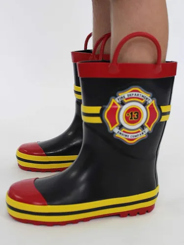 Vista 5 de Bombero Bombero Niños Niñas Estilo Traje Botas de lluvia (Niño pequeñoNiño)