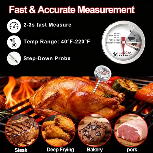 Vista 3 de Mini termómetro personalizado para carne de aves de corral, termómetro de carne para asar a la parrilla, termómetro de cocción de lectura
