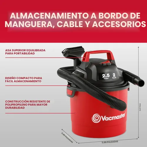 Vista 10 de Vacmaster DVOM202P 1101 - Aspiradora portátil inalámbrica (2,5 galones) y 20 V, color rojo