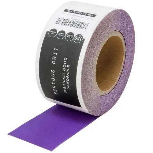 Vista 16 de Serious Grit Rollo de papel de lija PSA de grano de cerámica de grano 40, rollo de lijado adhesivo resistente para tablero largo, papel de lija