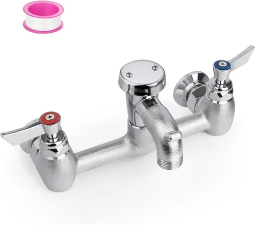 Grifo de fregadero de fregona central de 8 pulgadas con interruptor de con caño corto