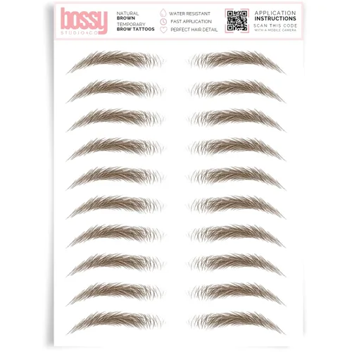Vista 112 de Brows by Bossy Tatuaje temporal para cejas 8 colores y 6 estilos adhesivos impermeables para cejas, tatuajes falsos para el cabello como pelar
