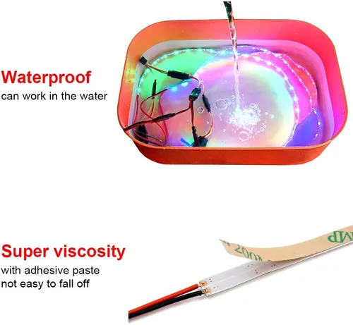 Vista 3 de Tira de luces LED para aviones de ala fija ala con control remoto, drones, autos y camiones de control remoto.