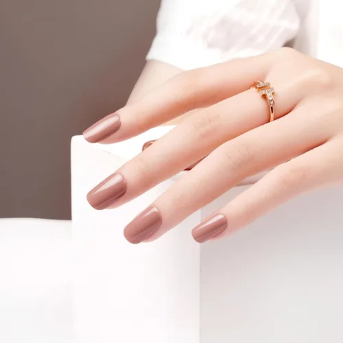 Vista 24 de DANNI & TONI Tiras de uñas de gel semicuradas, color morado claro, cromado, 28 calcomanías Aurora Glow