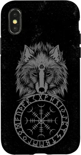 Vista 5 de Viking Aegishjalmur Runes Fenrir Odin Helm of Awe Phone Case for iPhone 17