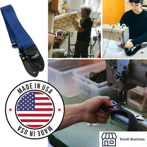 Vista 30 de Couch LA CORREA DE GUITARRA ORIGINAL DE CINTURÓN DE SEGURIDAD RECICLADO Fabricada en EE.UU. Correas de Guitarra (Todo Blanco)