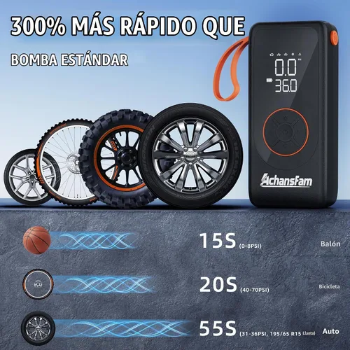 Vista 3 de Portable Air Compressor, 48s Fast Inflation, Cordless with Dual Power Supply, 150 PSI Tire Pump with Digital Gauge, Long Runtime & Storage Case for