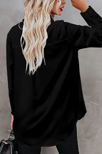 Vista 2 de Magritta - Camisas para mujer, modernas, de estilo casual, ajuste holgado, manga larga, con botones, ligeras, con cuello