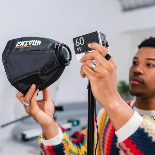 Vista 7 de Zhiyun Mini Softbox, montaje ZY para Zhiyun Mouls G60 y X100 COB Video LED Luz