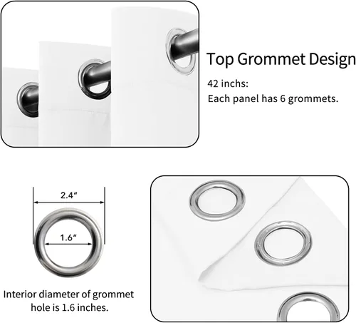 Vista 202 de Easy-Going - Cortinas opacas para dormitorio, aislamiento térmico sólido con ojales, cortinas de ventana para reducción de ruido, cortinas