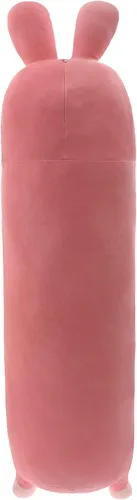 Vista 5 de SNOWOLF Almohada larga de felpa de conejo con bonito conejo, juguetes de peluche suave para abrazar, almohada corporal (rosa, 29.5 pulgadas)