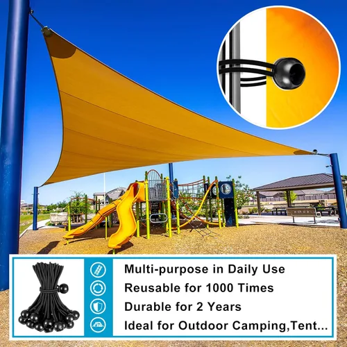 Vista 4 de Lazos elásticos de lona de 8 pulgadas, 50 cordones elásticos de alta resistencia, cuerda elástica de alta resistencia, para tienda de campaña