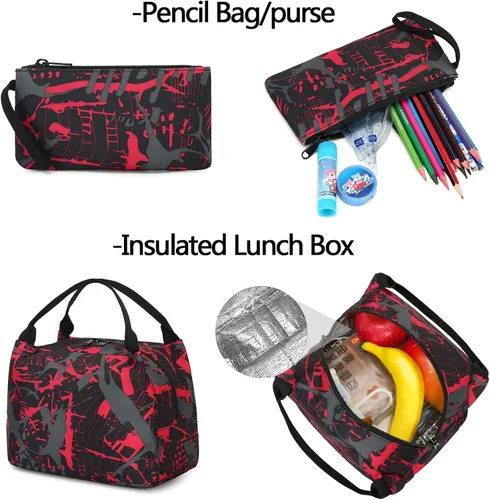 Vista 8 de Mochila escolar para estudiantes, mochila de viaje para adolescentes