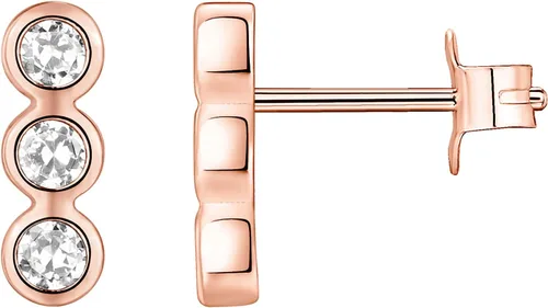 PAVOI Aretes de plata de ley 925 chapados en oro de 14 quilates con diamantes de imitación Aretes de mini barra con forma geométrica delicada para