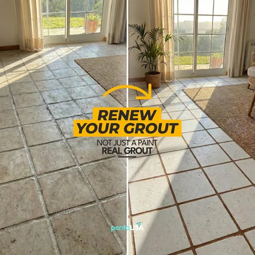 Vista 2 de PentaUSA Lechada para Azulejos - Reparaciones de Relleno de Lechada Grande, Kit de Reparación de Lechada de Secado Rápido, Fórmula Inodora - Incluye