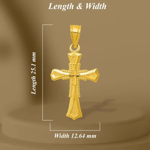Vista 2 de Diamond2Deal Colgante de cruz de oro amarillo de 14 k con corte de diamante para mujer, Oro amarillo