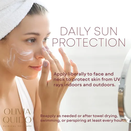 Vista 8 de OLIVIA QUIDO Clinical Skincare Protector solar de amplio espectro SPF 50 con células madre lilas Protección antienvejecimiento de la piel contra