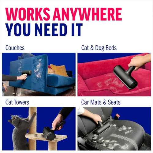 Vista 6 de Chom Chom Roller Removedor de pelo de mascotas y rodillo de pelusa reutilizable - Removedor de pelo de gatos y perros ChomChom negro para muebles