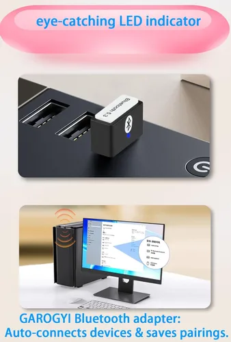 Vista 3 de Adaptador USB Bluetooth 5.3 para PC compatible con Windows 11/10/8.1/7, Plug &Play para Win11/10, Mini 5.3+EDR Bluetooth Dongle receptor