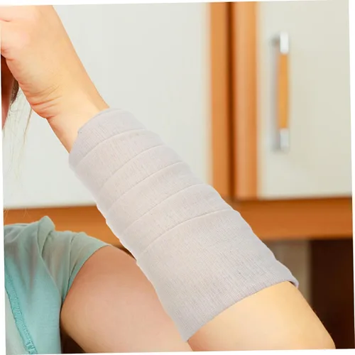 Vista 5 de 1 rollo de manga elástica tubular de algodón para protección de soporte de rodilla, vendaje ligero y cómodo para aliviar el dolor