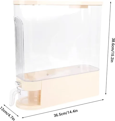 Vista 3 de Aramox Rice Dispenser, Cereal Dry Food Storage Container with Measuring Cup Slim Space Saving Design for Pantry & Kitchen Organization