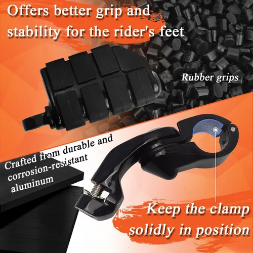 Vista 4 de FOVPLUE Estriberas de Carretera de 1.25", Estriberas de Carretera Ajustables Anguladas Cortas con Soportes para Harley Touring Street Glide Electra