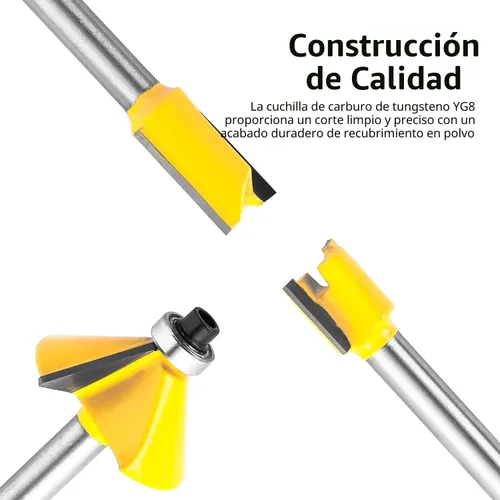 Vista 3 de KOWOOD Juego de 15 brocas de enrutador de 1/4 de pulgada para principiantes