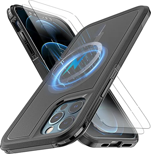 Vista 13 de YmhxcY Funda para iPhone 12 y iPhone 12 Pro, a prueba de golpes, a prueba de caídas, a prueba de polvo, a prueba de caídas, 3 capas, duradera, funda