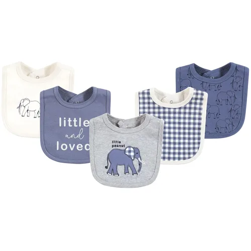 Touched by Nature - Baberos unisex de algodón orgánico para bebé, cacahuete azul, talla única