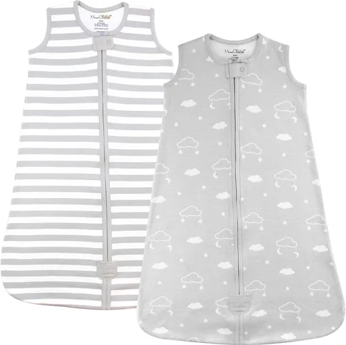 Mama Cheetah Saco de Dormir para Bebé 0.5 TOG, Manta Portátil de Algodón Orgánico para Bebé con Cremallera Bidireccional, Saco de Dormir de