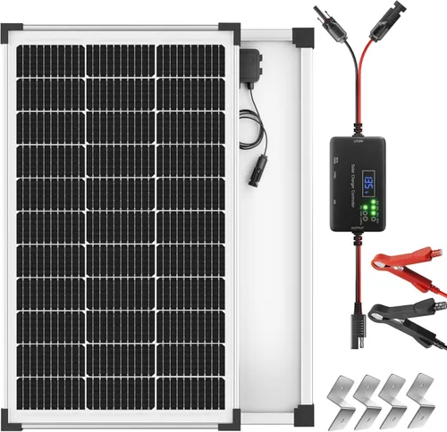 Vista 18 de Voltset - Cargador de batería solar de 10 W 12 V: mantenedor de panel solar para automóvil, barco - Cargador solar monocristalino impermeable