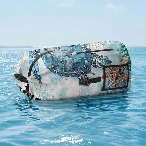 Vista 4 de Bolsa seca impermeable Bolsas secas marinas para kayak, senderismo, tortugas marinas, estrellas de mar, mochila con cierre enrollable, mochila