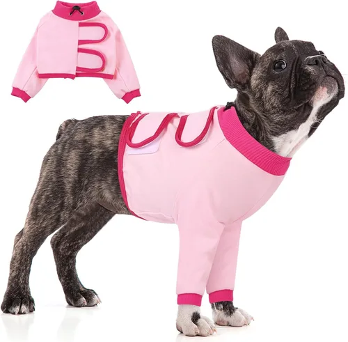 Vista 13 de KOESON Manga de recuperación para perros para piernas delanteras, traje suave de recuperación de mascotas después de la cirugía, protector de codo