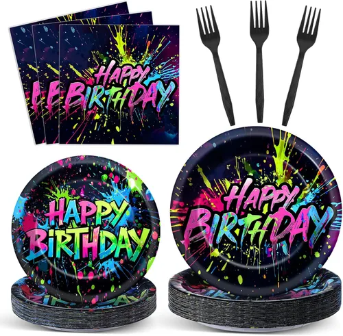 Vista 43 de Qyeahkj Juego de 100 platos de papel y servilletas de abeja, suministros para fiesta de primer cumpleaños, suministros para el primer cumpleaños