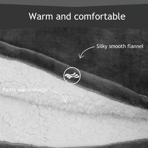 Vista 4 de Markdang 45” Wearable Blanket Hoodie Oversized Lengthened Giant Fleece Comfy Sherpa Sweatshirt Blanket For Men, Women