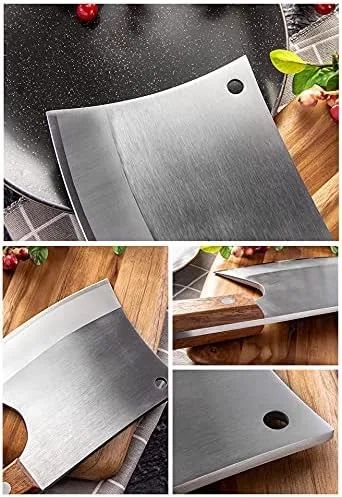 Vista 4 de MAYiT Cuchillo de carnicero para carne, cuchillo de hacha engrosada, cuchillo de carnicero de hueso grueso, machete de hueso grueso, cuchillo