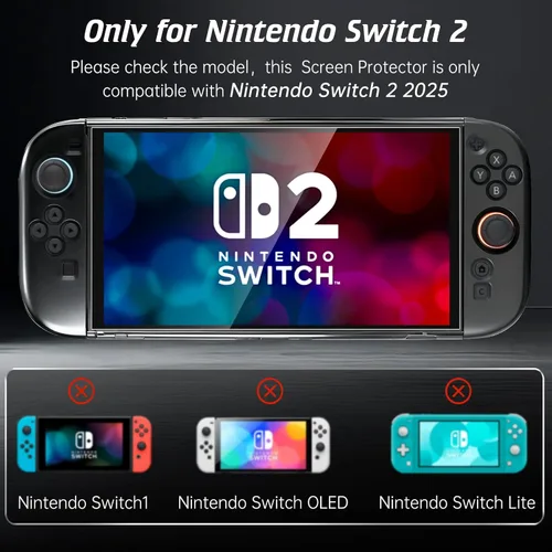 Vista 2 de BJKing 3-Pack Screen Protector Tempered Glass for Nintendo Switch 2 [7.9 inch], Transparent HD Clear-9H Hardness Tempered Glass, Bubble Free, Touch