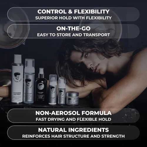 Vista 6 de Avenue Man Spray para el cabello para hombres – Laca para el cabello premium para hombre – Agarre extra – Control de encrespamiento, resistente a