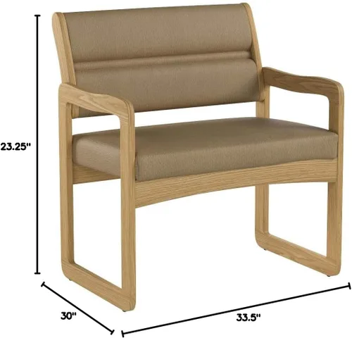 Vista 37 de Wooden Mallet Valley Bariatric Guest, Silla base de trineo, roble mediano