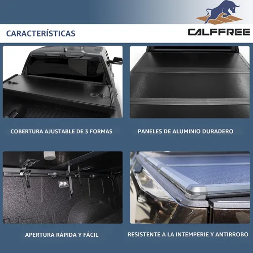 Vista 5 de Cubierta Rígida Tri-Fold para Caja de Camioneta Compatible con Chevy/GMC Silverado/Sierra 1500(2007-2026) 2500 3500 HD(2007-2019), Funciona