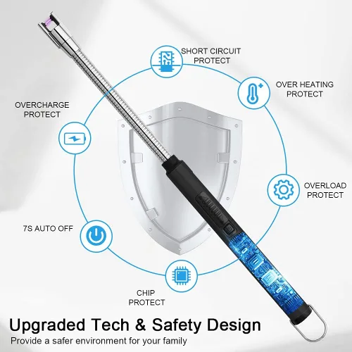 Vista 3 de ARECTECH Encendedor Eléctrico de Arco para Velas, Recargable USB, Sin Llama, Largos Encendedores para Velas, Cocina, Barbacoas, Fuegos Artificiales