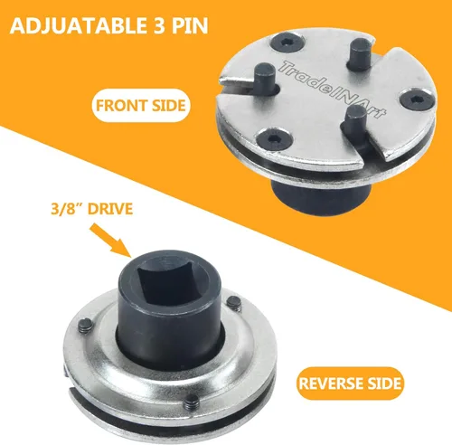 Vista 3 de Herramienta de repuesto universal ajustable de 2 y 3 pines, pinza de freno de retroceso, unidad cuadrada de 3/8 pulgadas