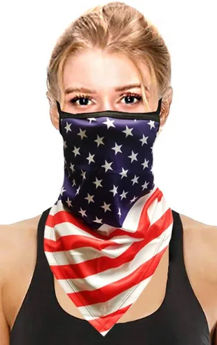 CCFW Face Bandana Ear Loops Elegante Hombres Mujeres Polainas de Cuello para Polvo Viento Moto