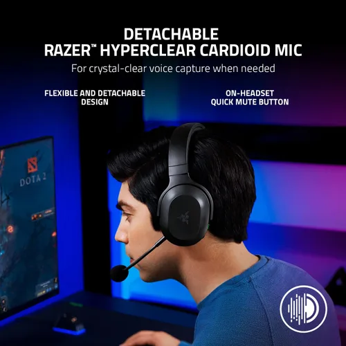 Vista 5 de Razer Barracuda X - Auriculares inalámbricos para juegos y móviles PC Playstation Switch Android iOS modelo 2022 inalámbrico de 24 GHz Bluetooth