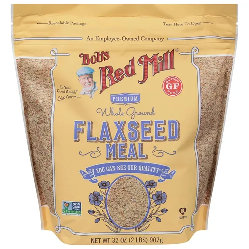 Vista 3 de Bob's Red Mill Harina de linaza, 32 onzas (paquete de 4), sin OMG, vegano, apto para paleo, apto para dieta cetogénica, kosher