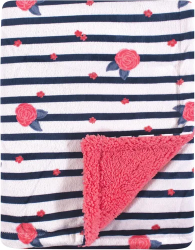 Vista 8 de Manta de visón Yoga Sprout con respaldo de sherpa, Lace Garden (Paquete de 2)